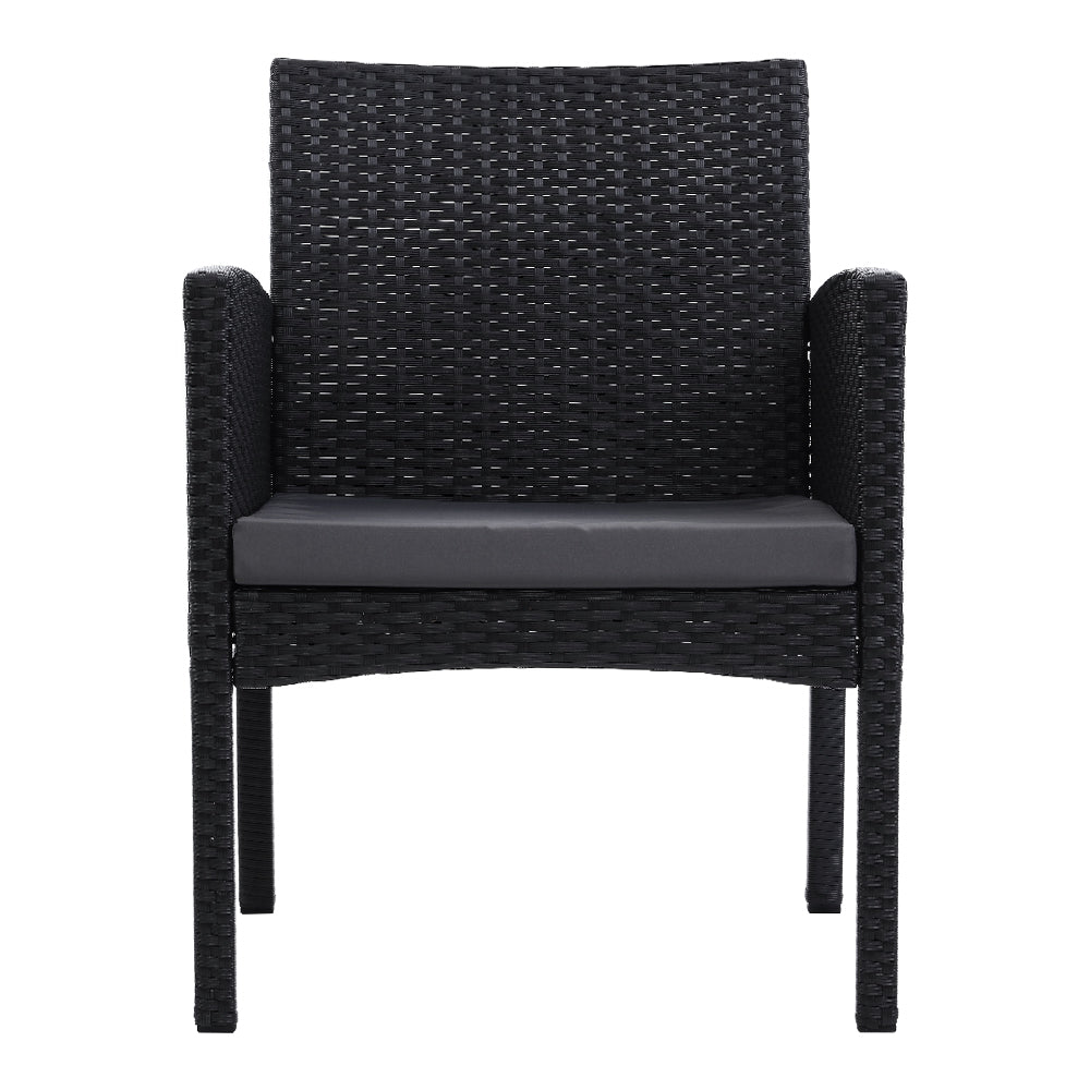 2-Piece Outdoor Dining Chairs Set - Patio Furniture Rattan Lounge Chairs with XL Ezra Design - Perfect for Backyard, Garden, Poolside & Balcony Relaxation