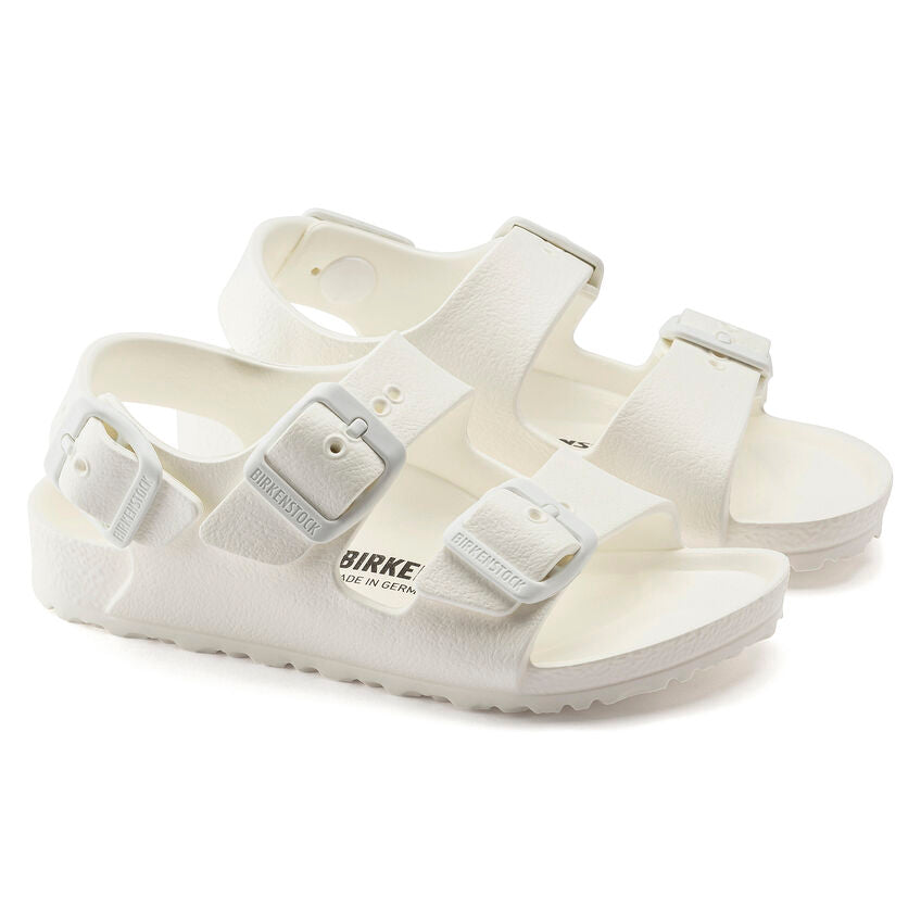 Birkenstock Kids Milano Essentials EVA Sandals - White | Comfortable & Durable Waterproof Shoes for Beach, Pool & Summer Outdoor Activities