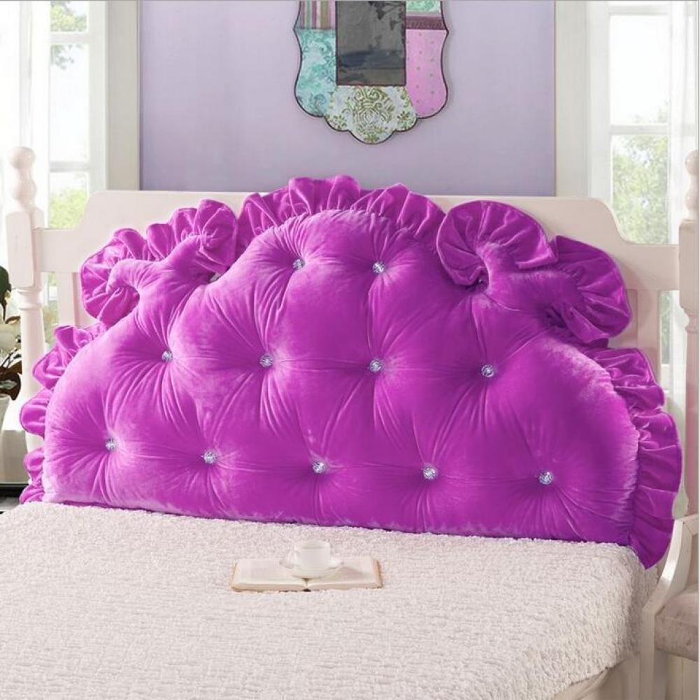 **Soft Crystal Velvet Reading Pillow with Removable Washable Cover - Bed Backrest & Headboard Cushion (Purple, 15x85cm) - Perfect for Reading, Relaxing & Watching TV in Bed**