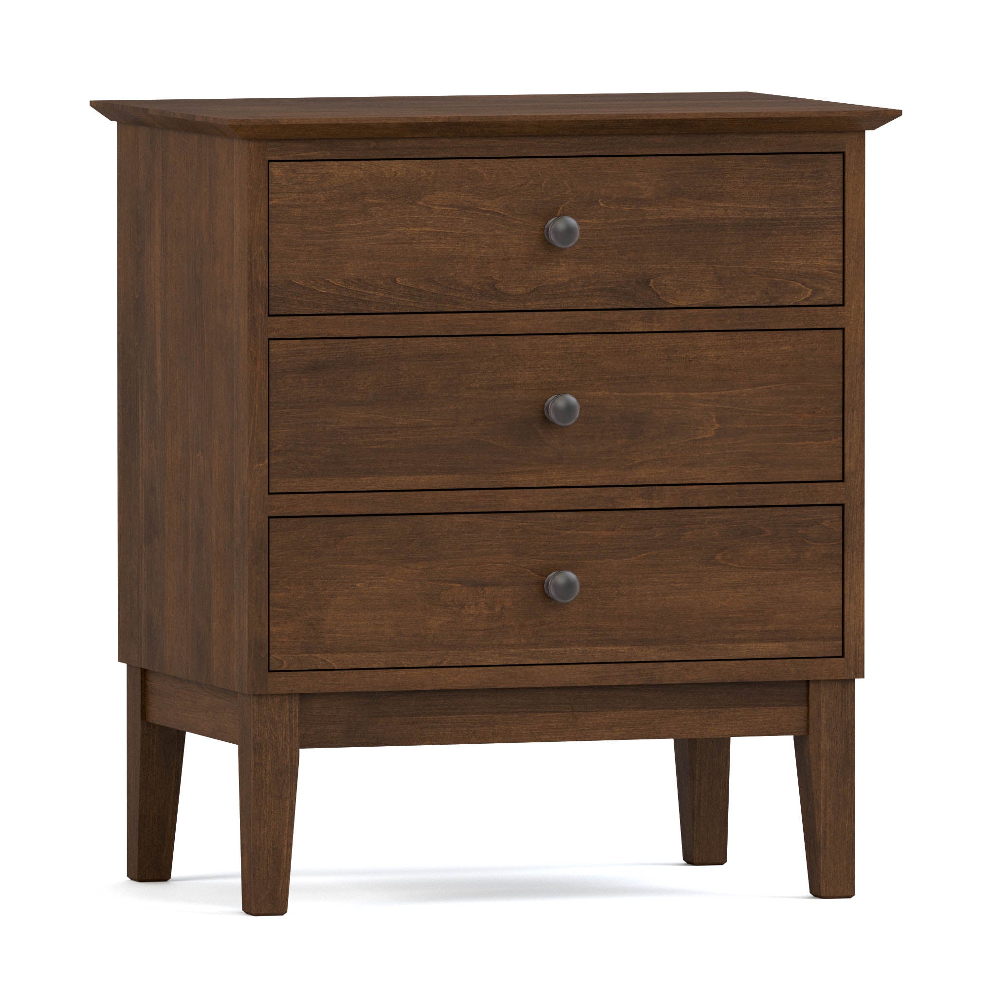 Gable Road 3-Drawer Nightstand - Modern Bedside Table with Storage for Bedroom, Living Room, or Office