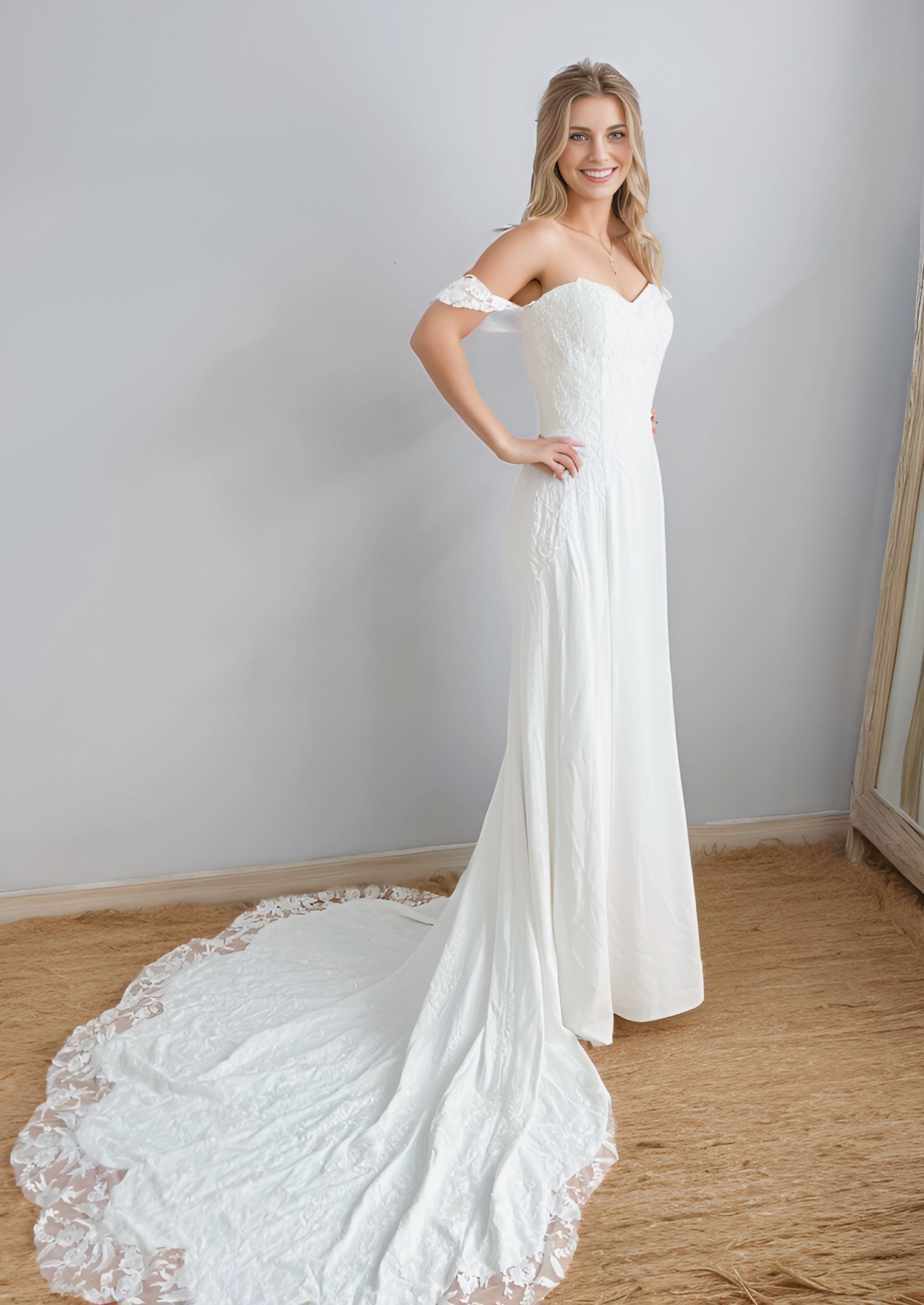 Anomalie Long Lace Vintage Wedding Dress - Stefanie Style | Perfect for Boho, Beach & Garden Weddings