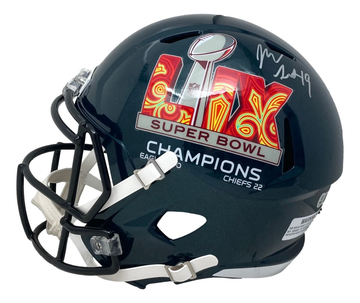 Josh Sweat Autographed Philadelphia Eagles Super Bowl LIX Replica Football Helmet - Authentic Signed Collectible for Eagles Fans & NFL Memorabilia Enthusiasts - Perfect for Display, Gifts & Sports Collections
