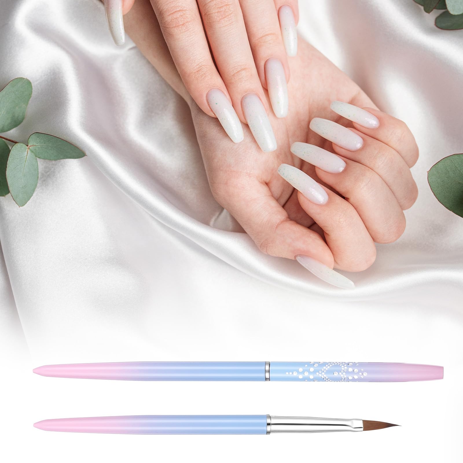 6 Pcs Professional Nail Art Clean Up Brushes Set - Flat, Oval & Angled Nail Polish Brushes for Precise Line Work, Petal Design & Nail Art Cleanup | Perfect for Salon, Home Manicure & DIY Nail Art Designs