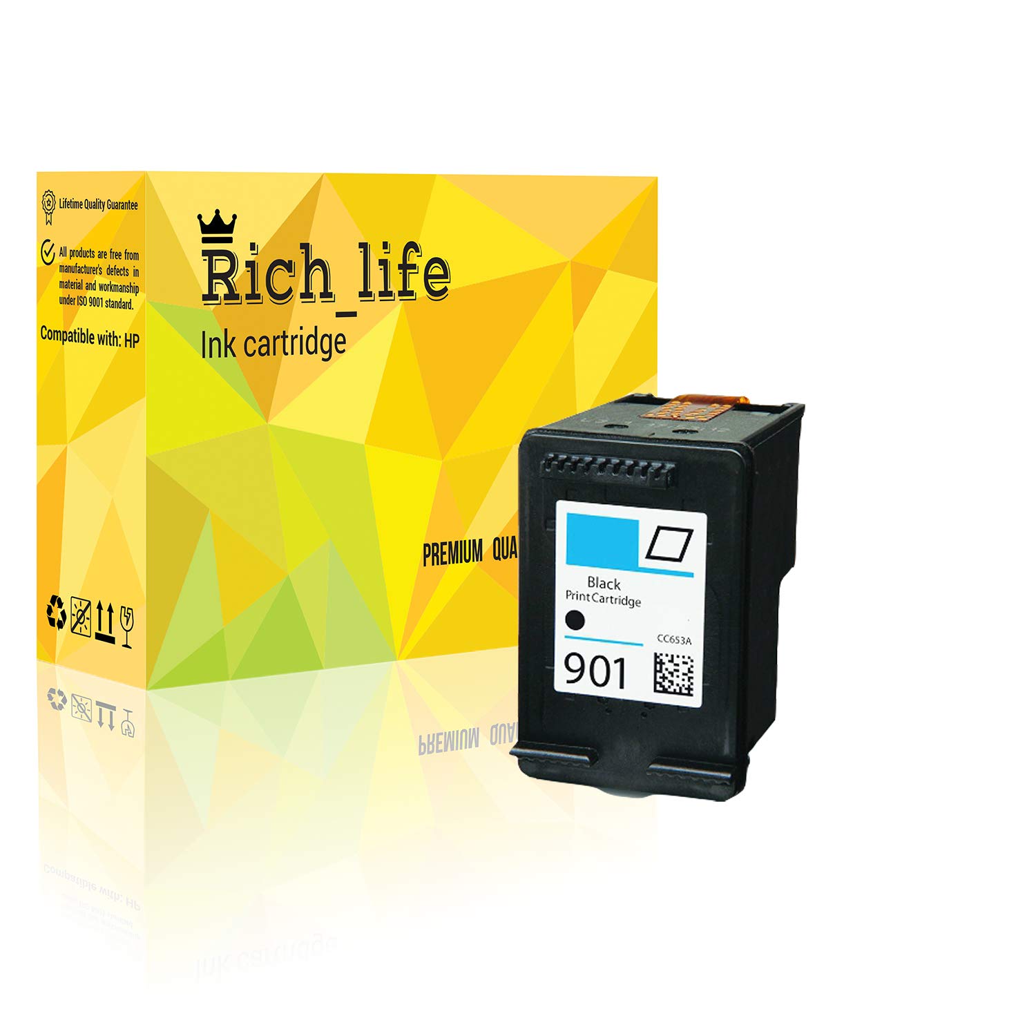HP901 Remanufactured Black Ink Toner Cartridge - Compatible Replacement for HP 901/HP901 Printer Cartridges (1-Pack) | High-Quality Office Printing Solution for Home & Business Use