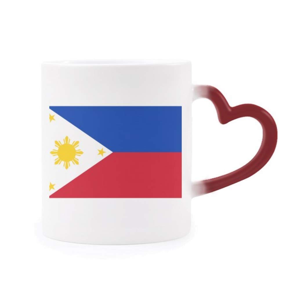 Heat Sensitive Philippines National Flag Mug - Color Changing Stoneware Cup for Coffee & Tea - Perfect for Home, Office & Gifts