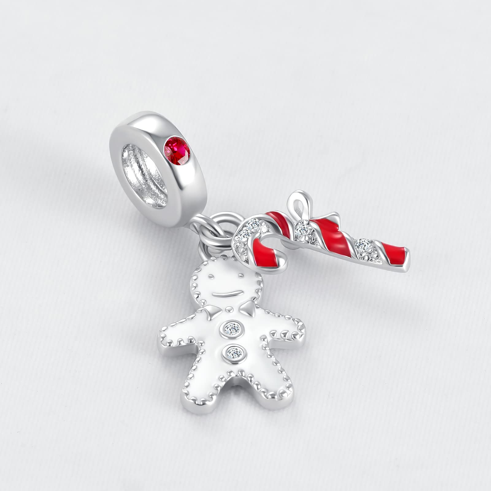 Christmas Gingerbread Man Charm Bead for Pandora Bracelets - Festive Holiday Cookie Dangle Jewelry Gift for Women, Grandma, Mom, Sister - Perfect for Christmas Parties, Family Gatherings & Gift Exchanges
