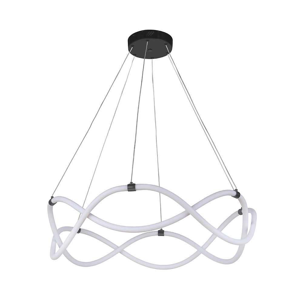 Modern LED Chandelier Lighting Fixture - Dimmable Crystal Ceiling Light for Dining Room, Bedroom & Living Room Decor - Energy Efficient Home Lighting Solution