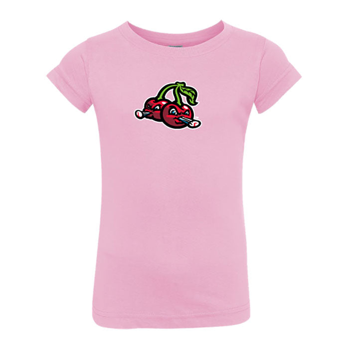 Adorable Toddler Girls Pink Cherry Print T-Shirt - Soft Cotton Tee for Playdates & Preschool