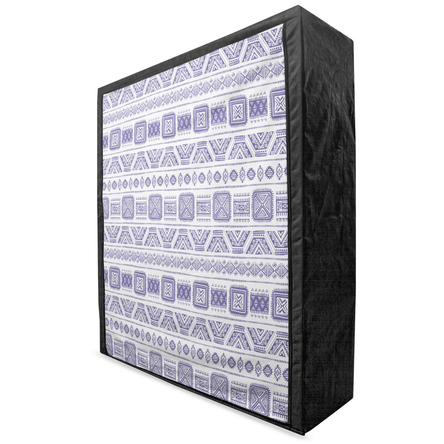 Ambesonne Tribal Portable Fabric Wardrobe with Mexican Geometric Pattern - Vintage Boho Clothing Organizer & Storage Closet with Shelves, 59