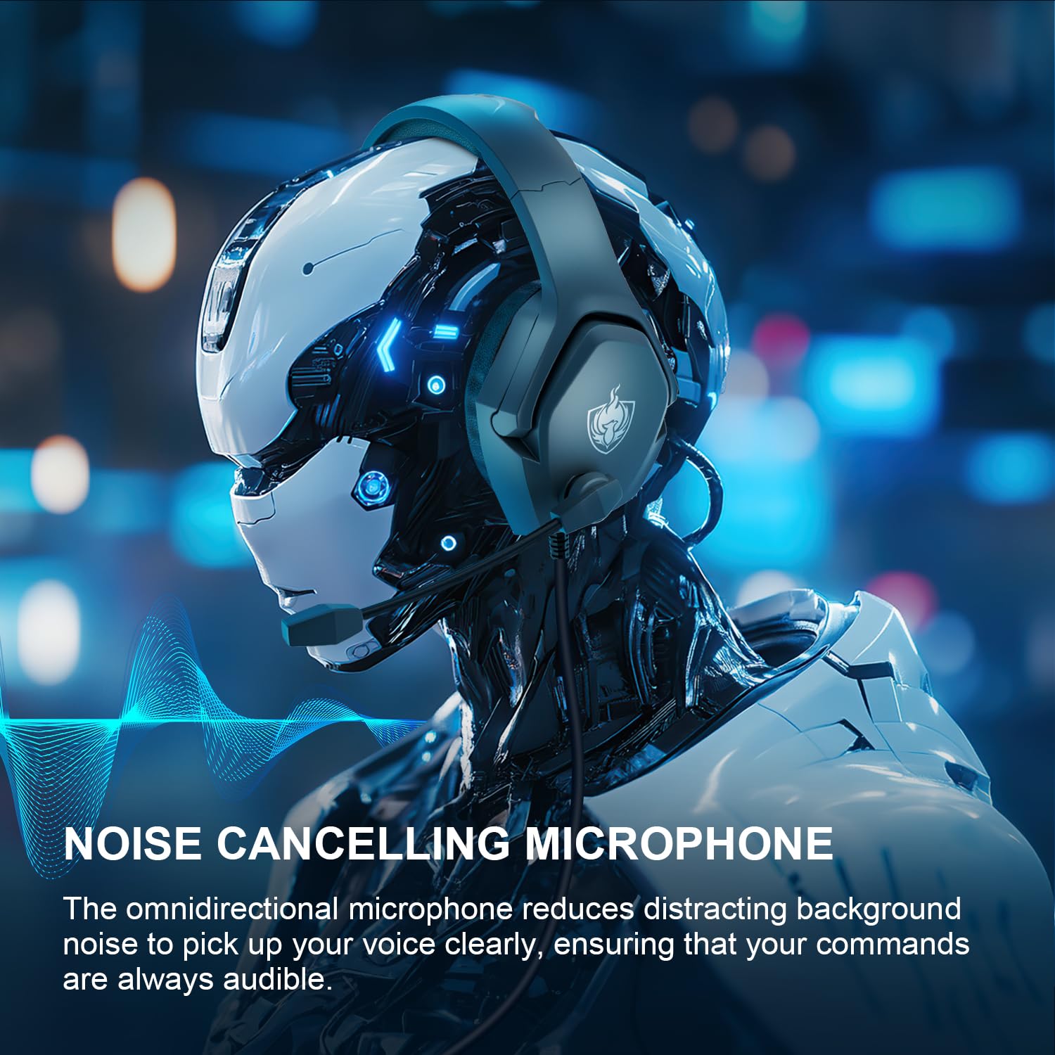 PHOINIKAS 7.1 Stereo Gaming Headset with Noise Cancelling Mic - Wired Over-Ear Headphones for PC, PS4, PS5, Xbox Series X/S & Nintendo Switch (Grey) - Perfect for Competitive Gaming, Streaming & Online Chat