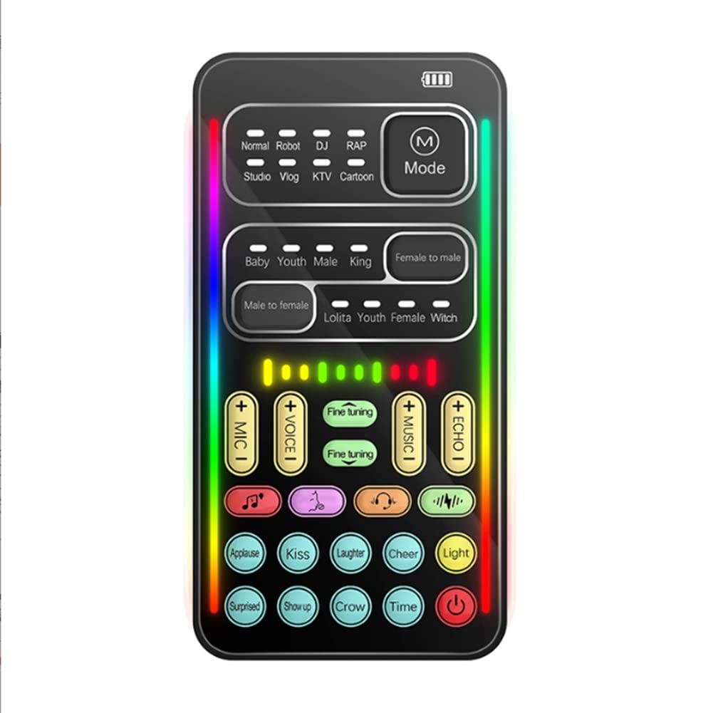 Koanhinn Professional Live Sound Card with Voice Changer & Mic - Portable USB Audio Interface for PC Streaming, Podcasting, Gaming & Karaoke | Perfect for Twitch, YouTube & TikTok Creators