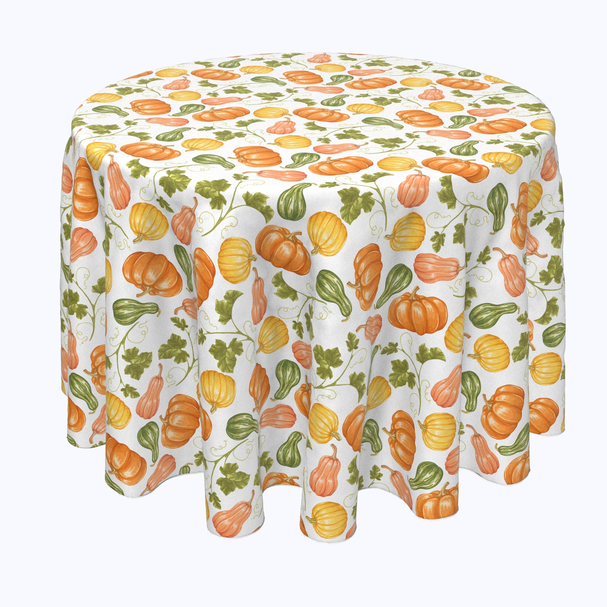 Bountiful Gourds Round Tablecloths - Fall Harvest Decor for Thanksgiving & Autumn Dining - Perfect for Farmhouse, Rustic, and Seasonal Home Decor