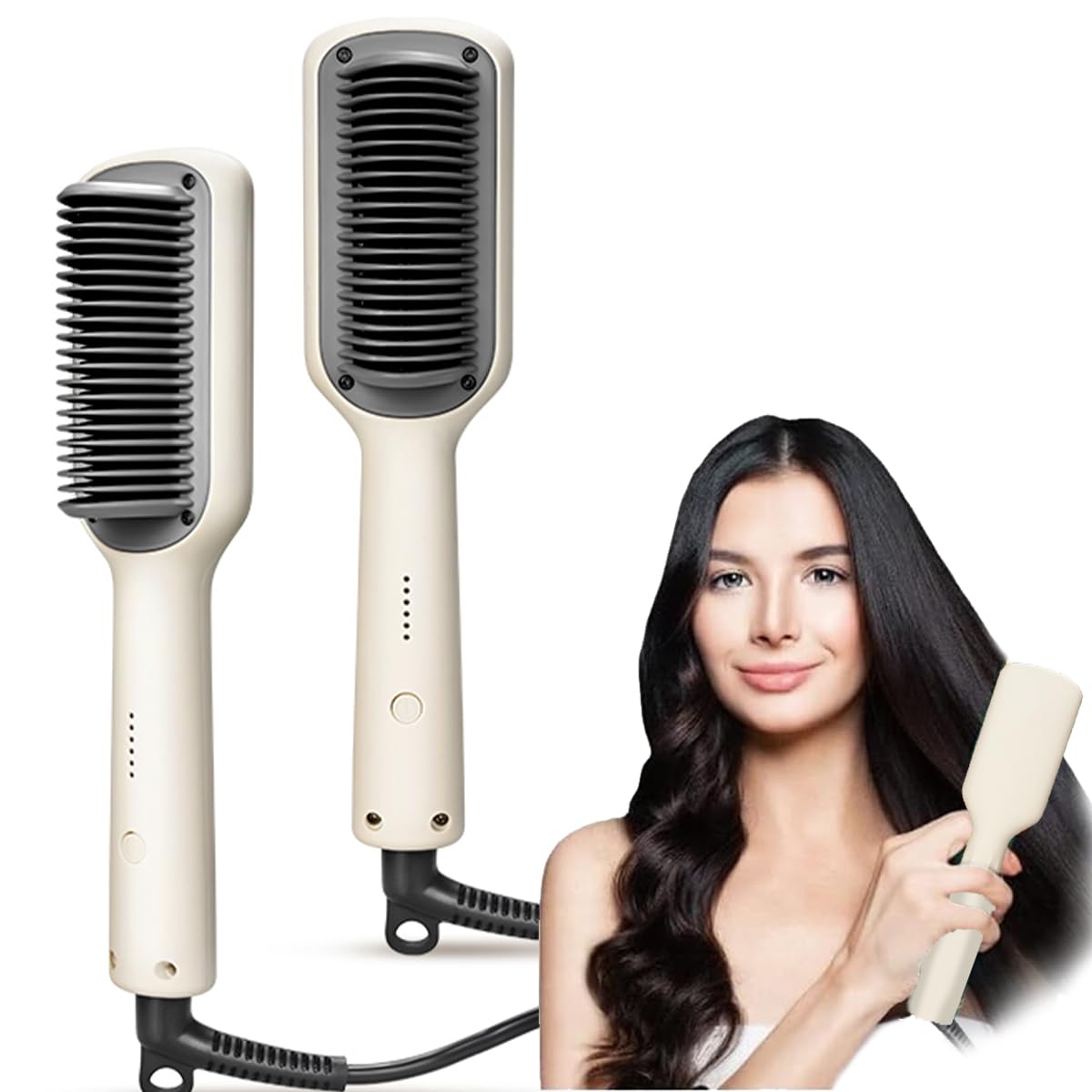 **Professional Hair Straightener Brush - Fast Heating 3-Speed Temperature Adjustable Styling Comb for Frizz-Free Smooth Hair - Perfect for Home, Travel & Salon Use**