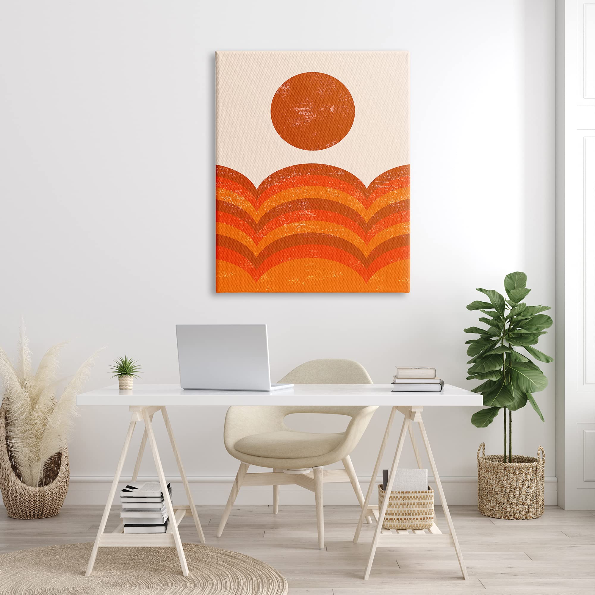 Stupell Industries Abstract Orange Mountain Hills Canvas Wall Art - Warm Summer Sun Landscape by Daphne Polselli, 36