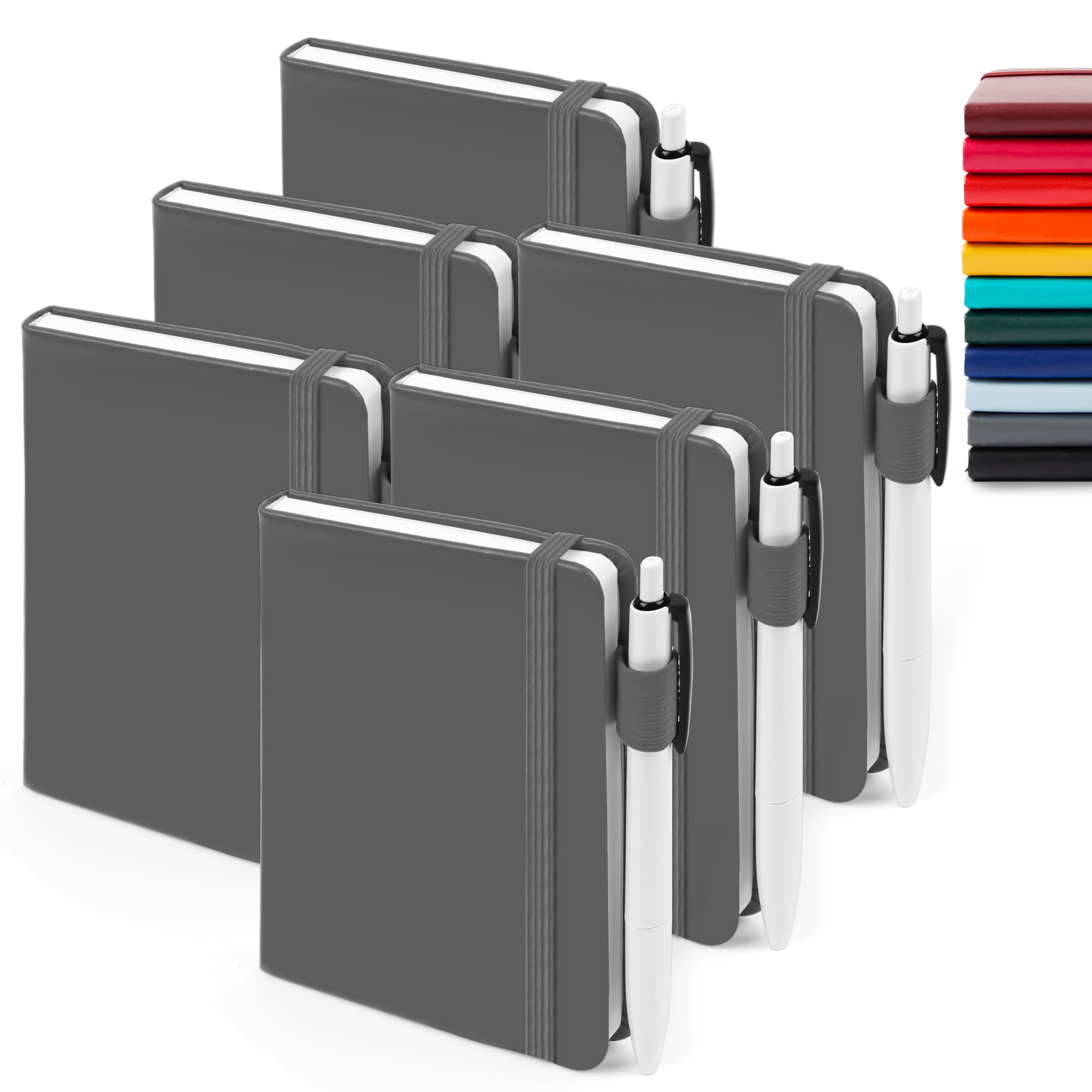 6 Pack Mini Pocket Notebooks - A6 (3.5