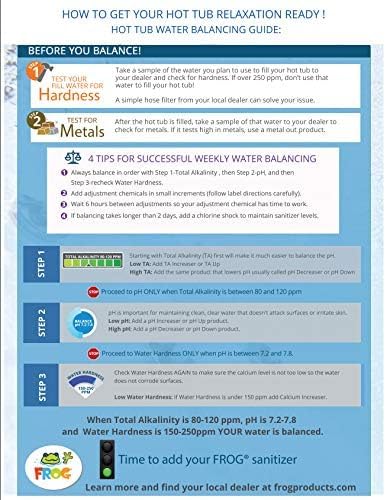 FROG @Ease Floating Hot Tub Sanitizer System with 3 SmartChlor Replacement Cartridges | Self-Regulating Chlorine Free Spa Sanitizer | Includes Free Hot Tub Care Guide | Perfect for Above Ground & Inground Spas, Jacuzzis and Whirlpools