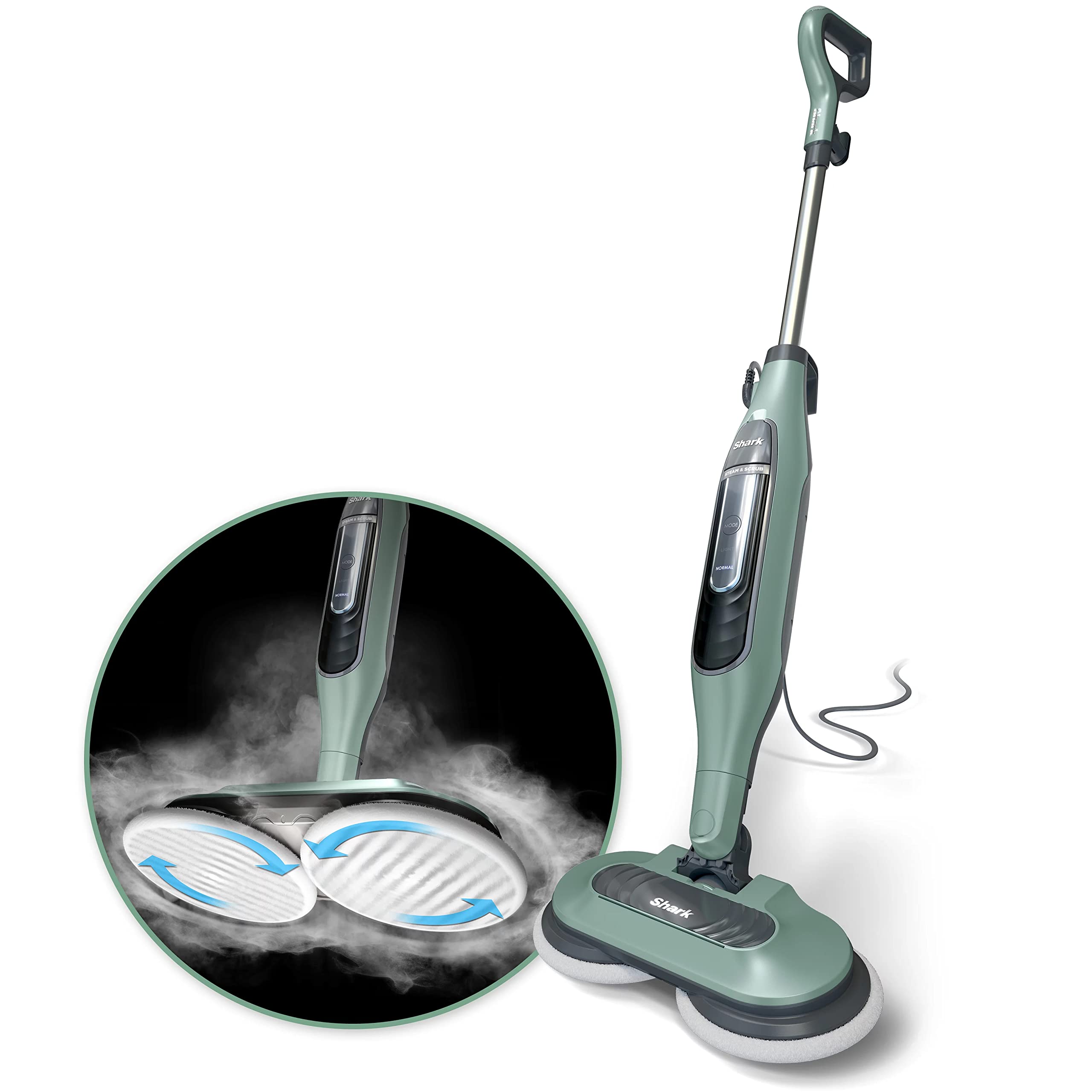 Shark S7000AMZ Steam & Scrub All-in-One Hard Floor Steam Mop - Pure Water Cleaning System, Sanitizes & Scrubs Floors (Renewed) - Perfect for Tile, Laminate & Hardwood Floors in Kitchens, Bathrooms & Living Areas