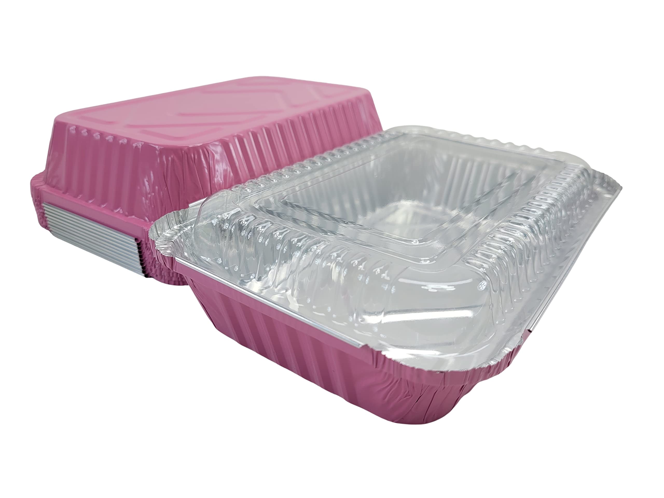 KitchenDance 1.5 LB Aluminum Foil Pans with Lids - Oblong Shallow Disposable Food Containers for Baking, Roasting & Meal Prep - Commercial & Home Kitchen Use - Freezer & Oven Safe Storage Pans for Parties, Catering & Leftovers (6417P)