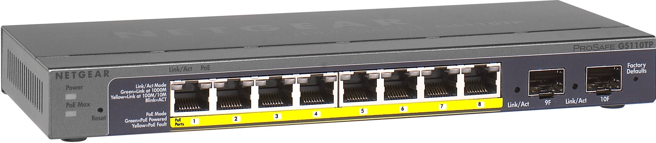 NETGEAR ProSafe GS110TP 8-Port Gigabit Ethernet Switch with PoE+ | Smart Managed Network Switch for Home & Office | Ideal for VoIP, IP Cameras, and Wireless Access Points