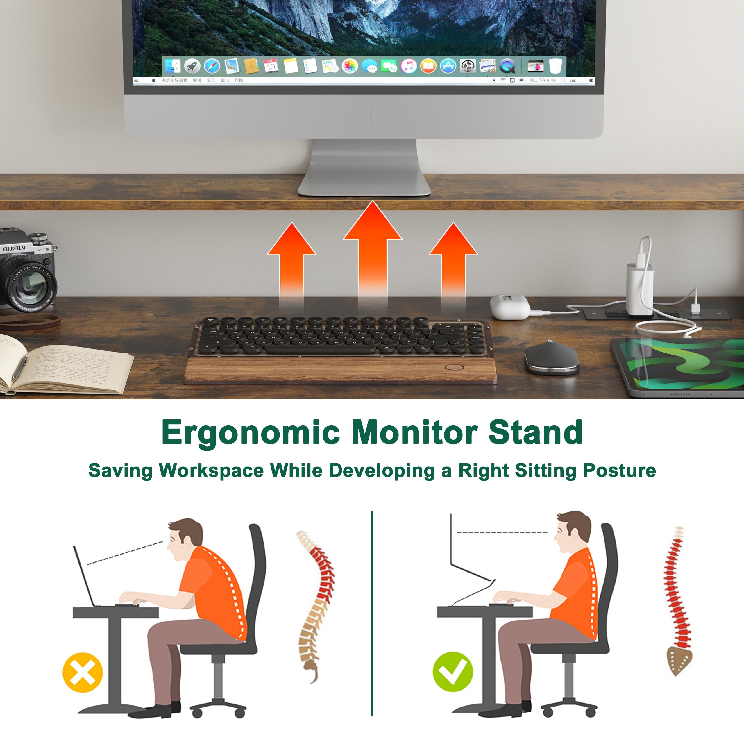 Ergonomic L-Shaped Computer Desk & Mesh Chair Set with Drawers - Home Office Furniture Combo in Brown & Black for Small Spaces, Gaming & Remote Work