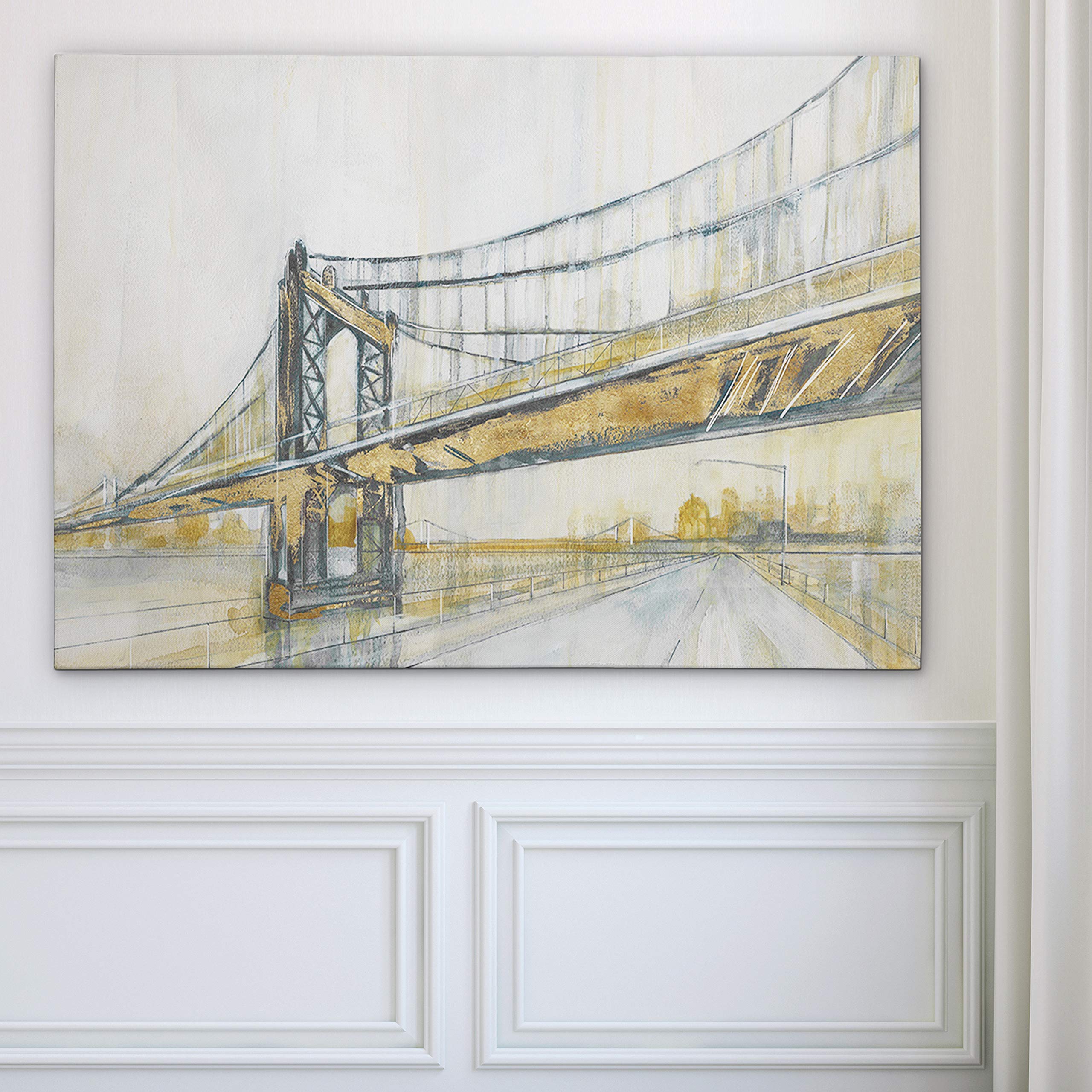 Modern Abstract Brooklyn Bridge Canvas Wall Art - 12