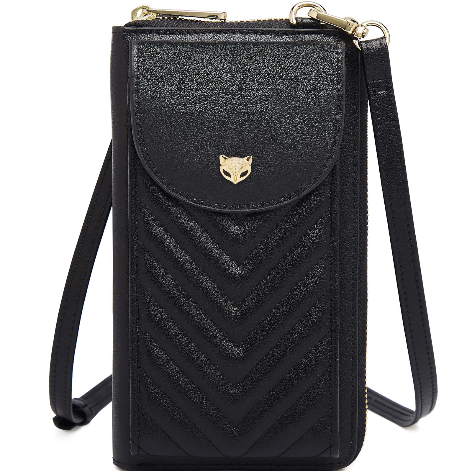 FOXLOVER Women's RFID Blocking Leather Crossbody Bag - Small Cell Phone Purse with Credit Card Slots & Wallet - Stylish Shoulder Bag for Everyday Use, Travel, and Shopping