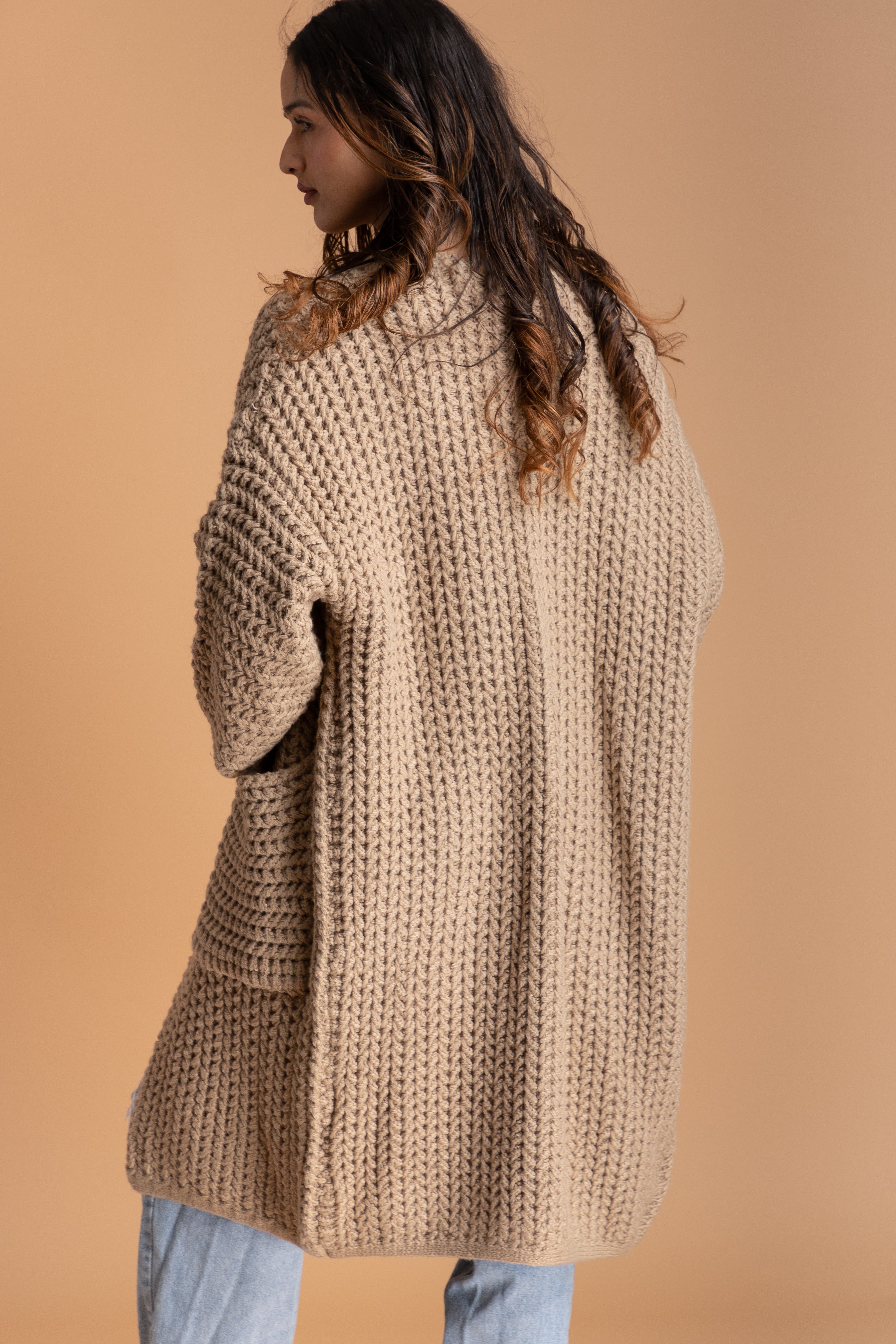 Women's Long Sleeve Kimono Cable Knit Cardigan Sweater - Cozy Fall Winter Wrap for Casual Outfits & Layering