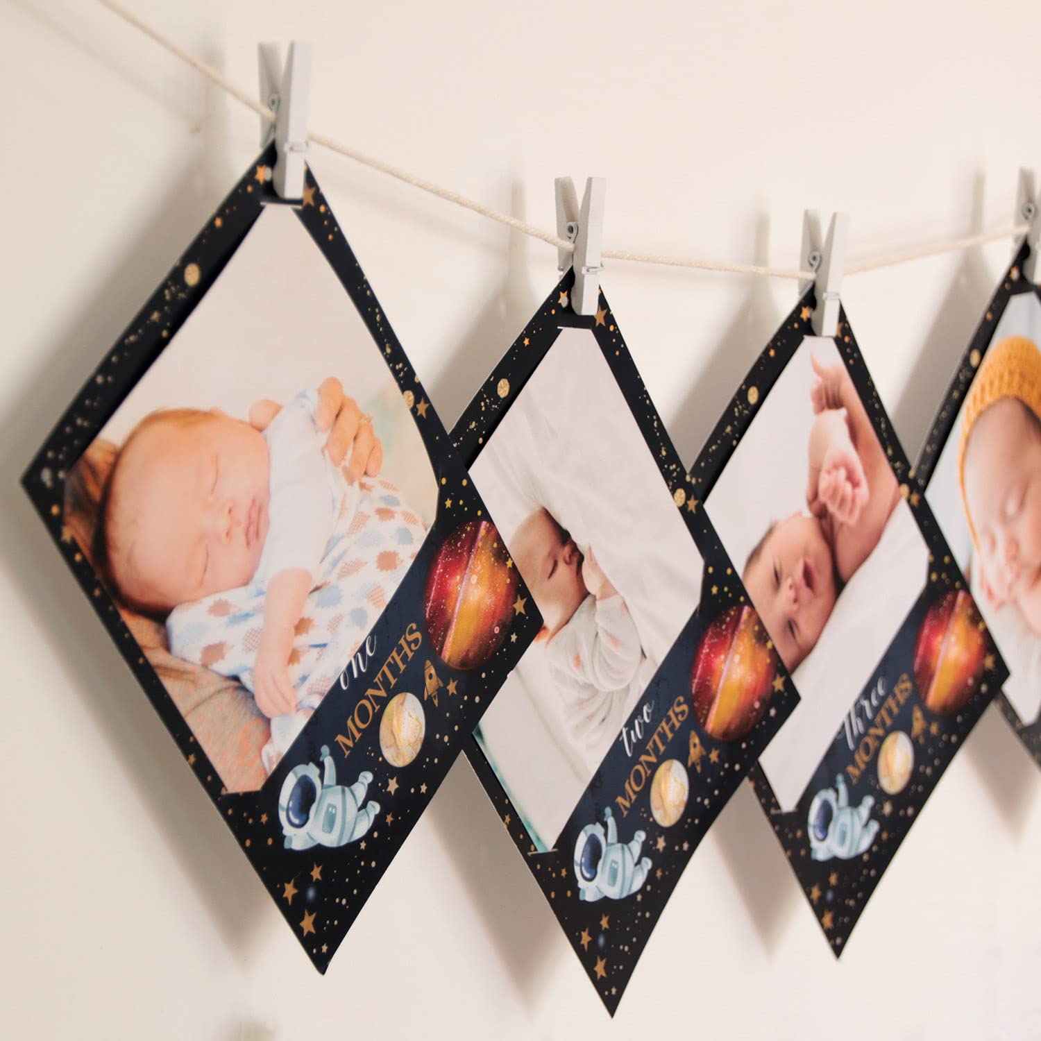 Space Photo Banner & High Chair Banner - First Birthday Party Decorations, Astronaut Theme Birthday Supplies for Baby Shower, Gender Reveal & Space-Themed Events