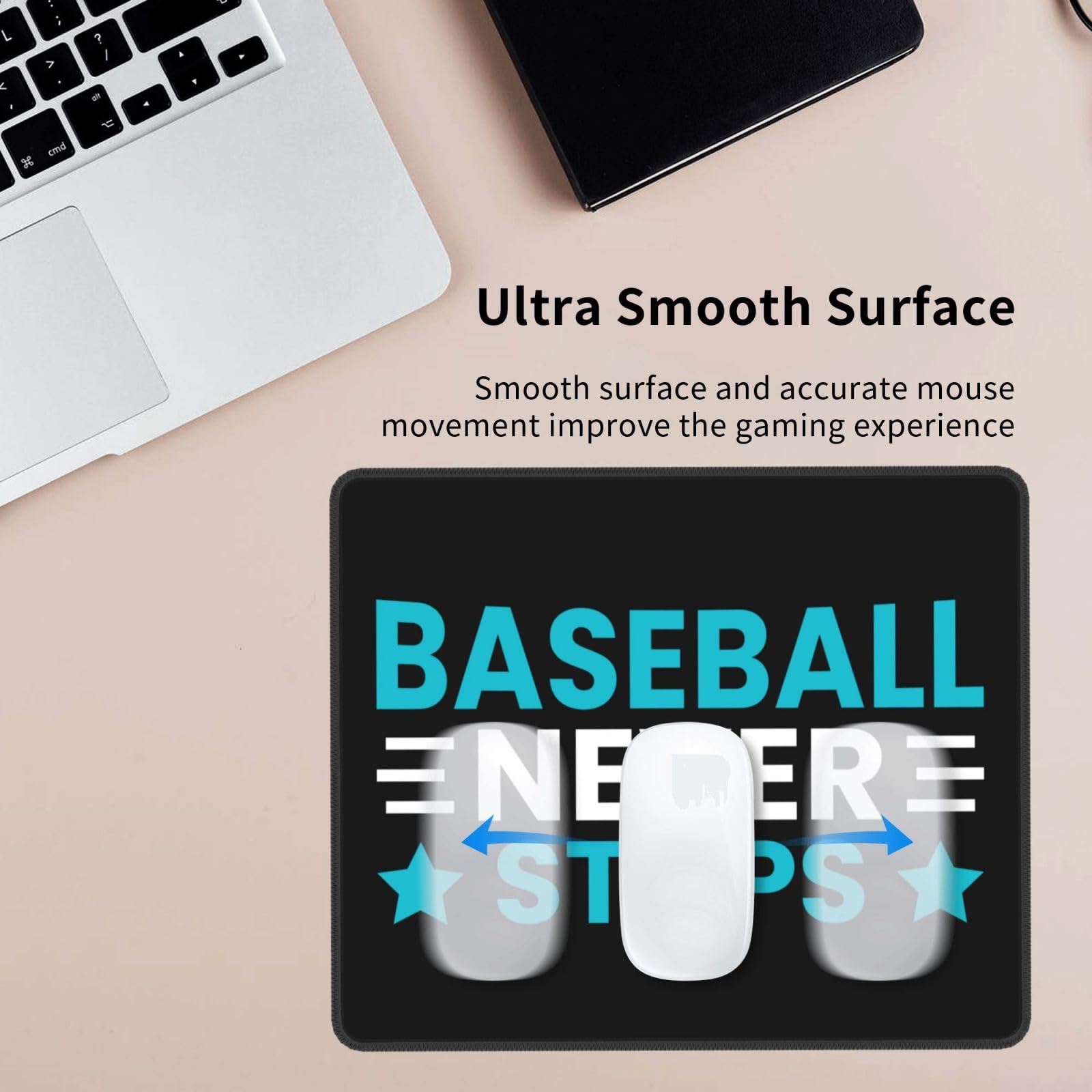 SIYTUAU Baseball Never Stops Mouse Pad - 10x12 Inch Waterproof Non-Slip Rubber Gaming Mouse Pad for Laptop & Office Use - Perfect for Baseball Fans, Gamers & Workstations