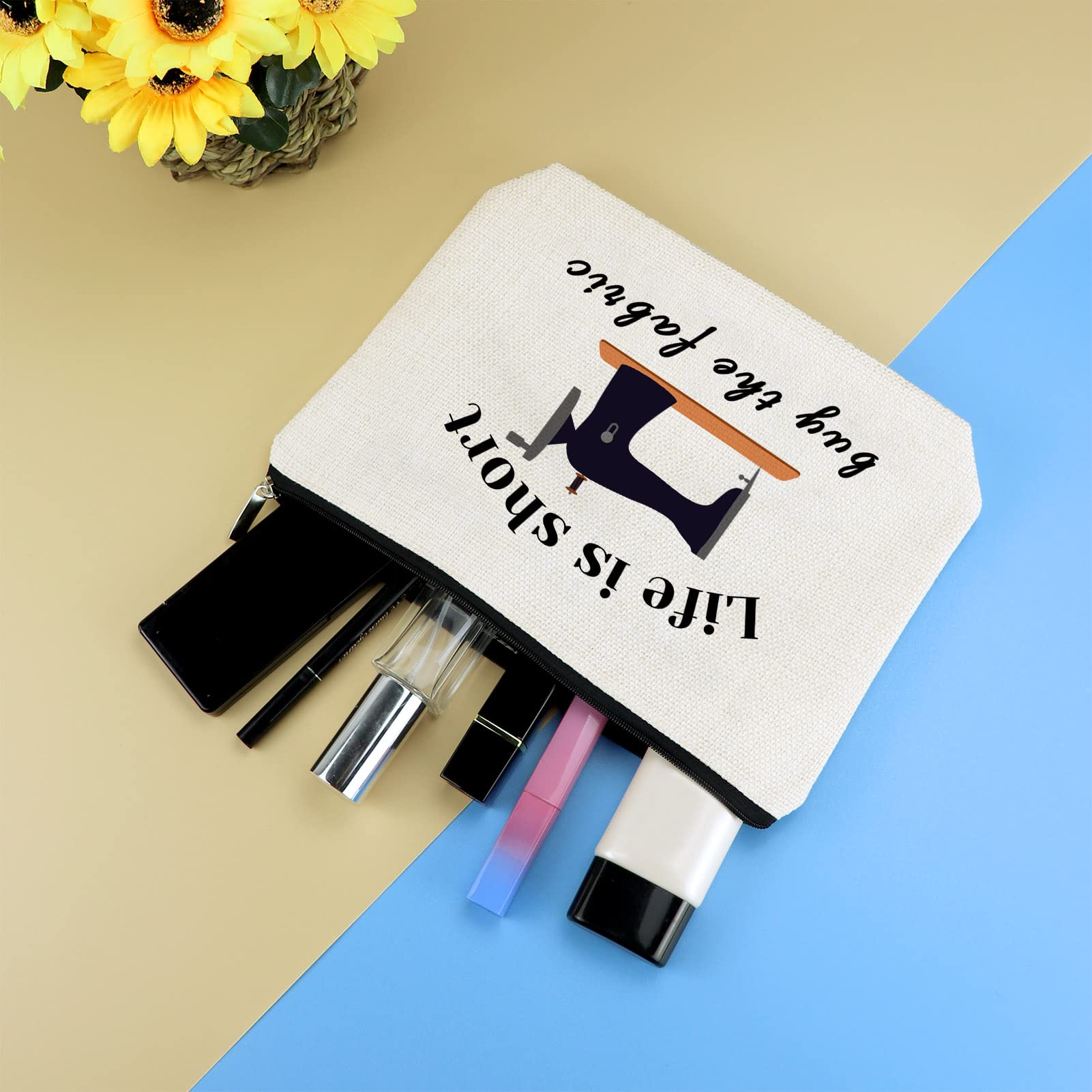 Funny Sewing-Themed Makeup Bag - Perfect Gift for Seamstresses, Quilters, Moms & Grandmas - Great for Birthdays, Christmas & Cosmetics Storage - Ideal Sewing Lover's Gift for Women