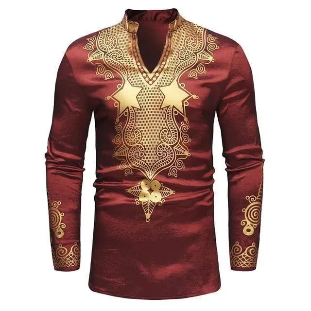 Stylish African Print Men's Shirt - Traditional Dashiki Tops for Casual Wear & Cultural Events - Perfect for Parties, Weddings & Summer Outfits