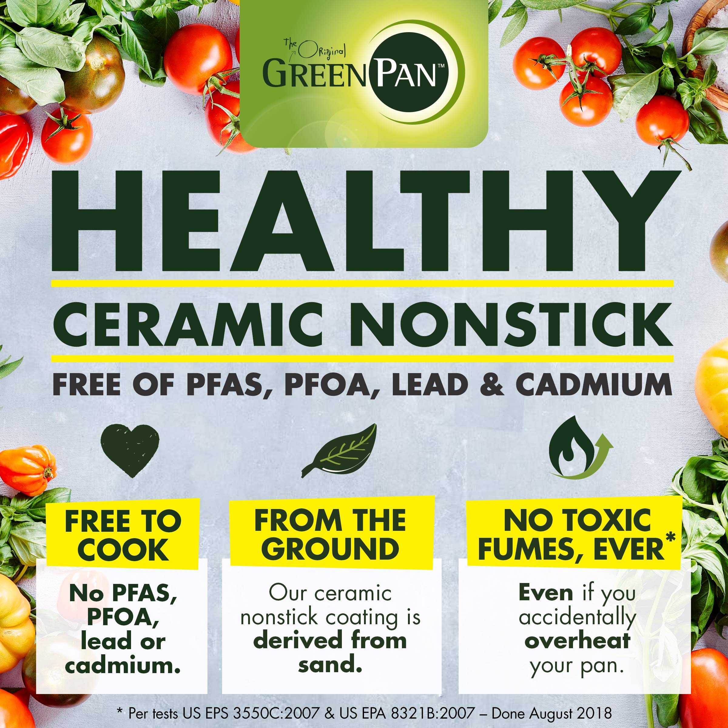 GreenPan Valencia Pro & Paris Pro Non-Toxic Ceramic Nonstick Frying Pan Set - 8