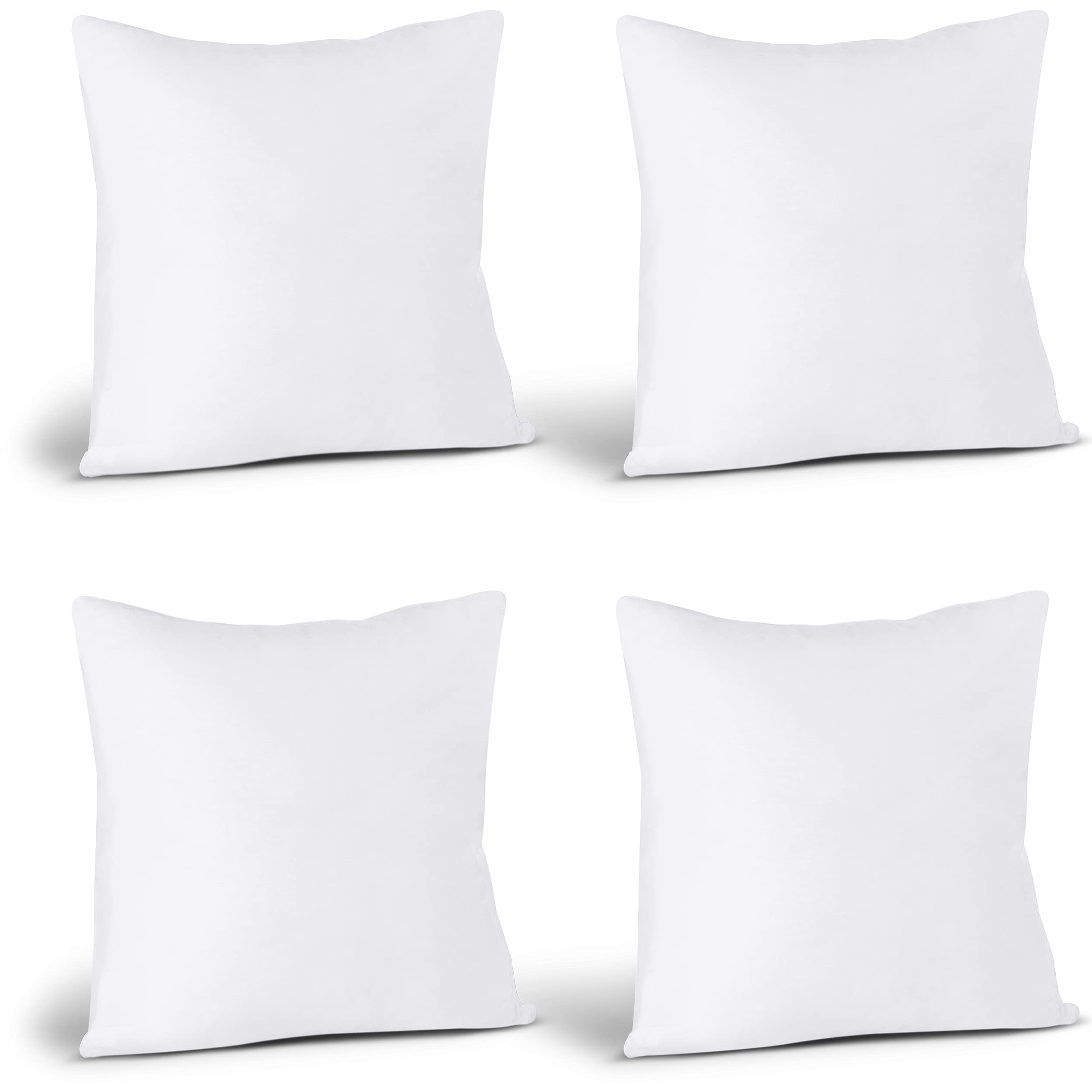 Utopia Bedding 12x12 Inch Throw Pillow Inserts (Pack of 4, White) - Soft Decorative Couch & Bed Pillows for Living Room, Bedroom, Sofa - Perfect for Home Decor, Accent Pillows, and Cozy Comfort