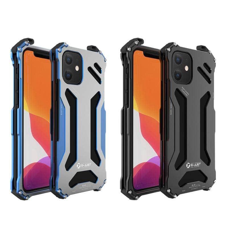 iPhone 13 Mini Heavy Duty Aluminum Metal Armor Bumper Case - Shockproof Protective Cover for Everyday Use, Outdoor Activities & Travel