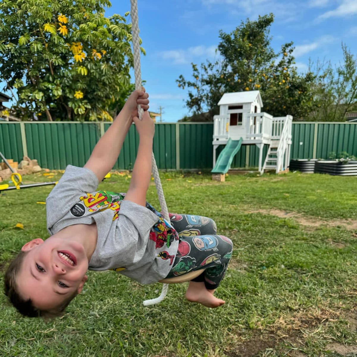 Felix Kids Trapeze with Rings & Disc Swing Set - Indoor/Outdoor Playground Equipment for Children's Strength Training and Fun Backyard Activities