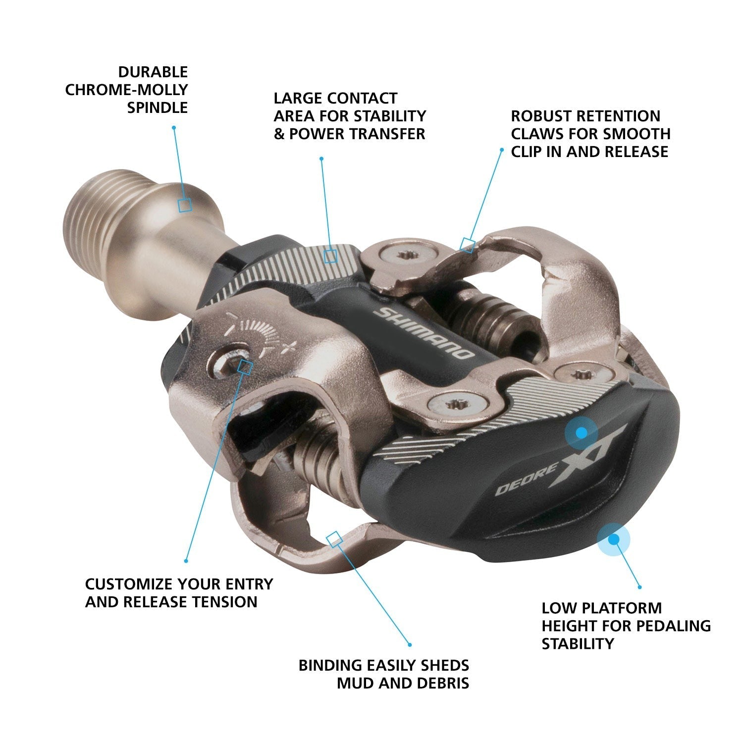 Shimano PD M8100 Deore XT Race SPD Pedals - High-Performance Mountain Bike Pedals for Trail & Enduro Riding | Durable & Lightweight Design for Off-Road Cycling