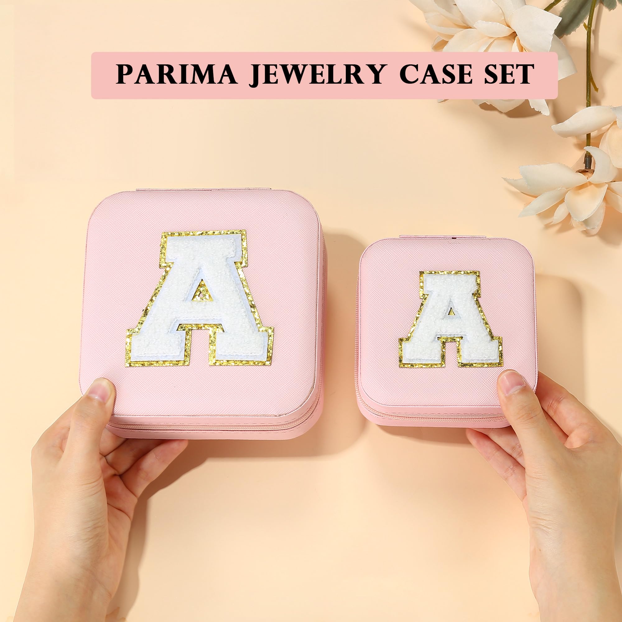 Personalized Jewelry Box Set for Girls - 2 Piece Travel Initial Jewelry Organizer | Perfect Birthday Gift for Teen Girls, Sisters & Nieces | Great for Travel, Home Decor & Jewelry Storage