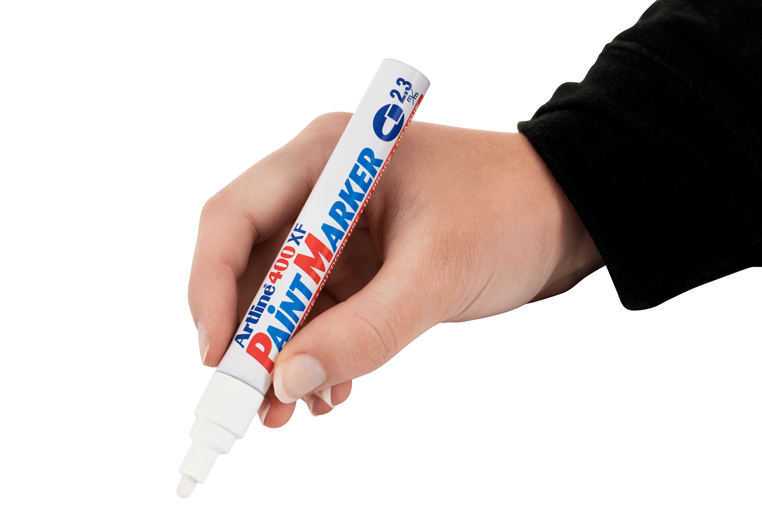 Artline 400 White Paint Marker - 2.3mm Bullet Tip - Pack of 12 - Permanent Opaque Ink for DIY Crafts, Signage & Industrial Labeling