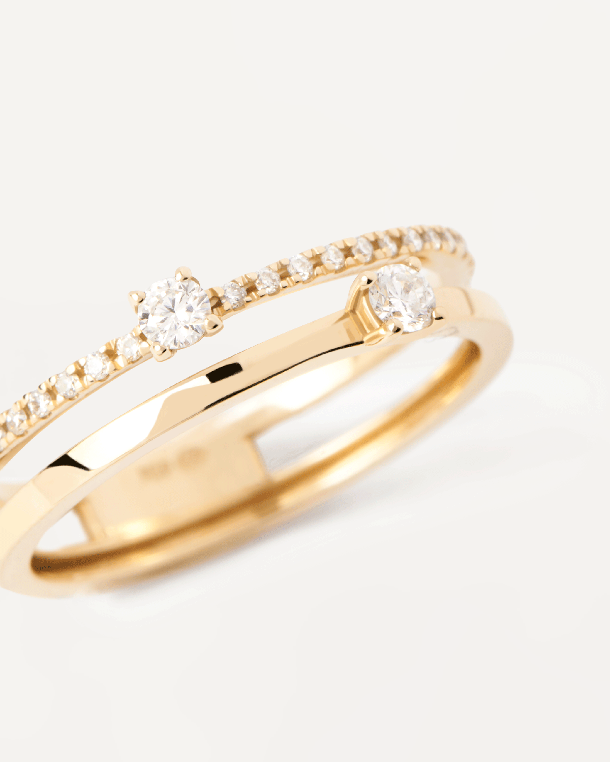Elegant GRID 14K Yellow Gold Solitaire Diamond Ring for Women - Perfect for Engagement, Wedding, Anniversary & Special Occasions
