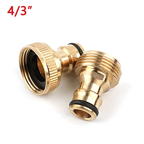 Premium Solid Brass Garden Hose Quick Connect Fitting - 1/2