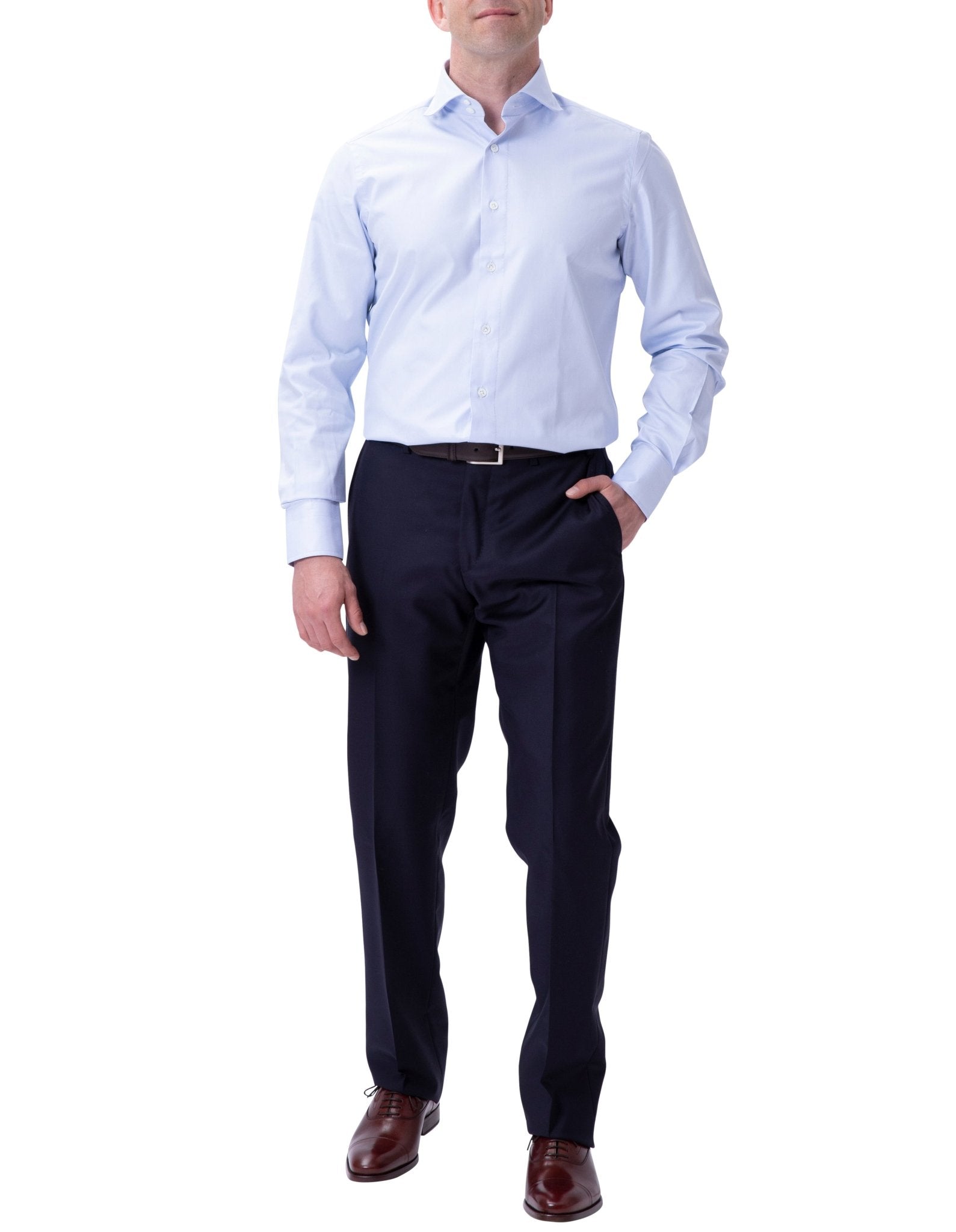 HENRY SARTORIAL X 100 HANDS Premium Twill Shirt for Men - Light Blue Casual Button Down Shirt - Perfect for Office, Date Night & Weekend Outings