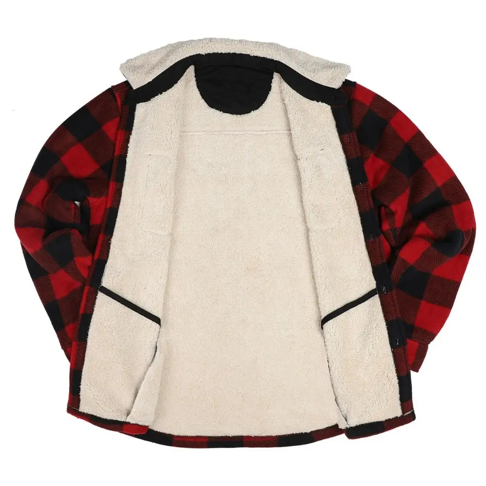 Men's Buffalo Plaid Jacket - Warm Flannel Shirt Jacket for Winter, Outdoor Camping & Casual Wear | Water-Resistant & Cozy Fleece Lining