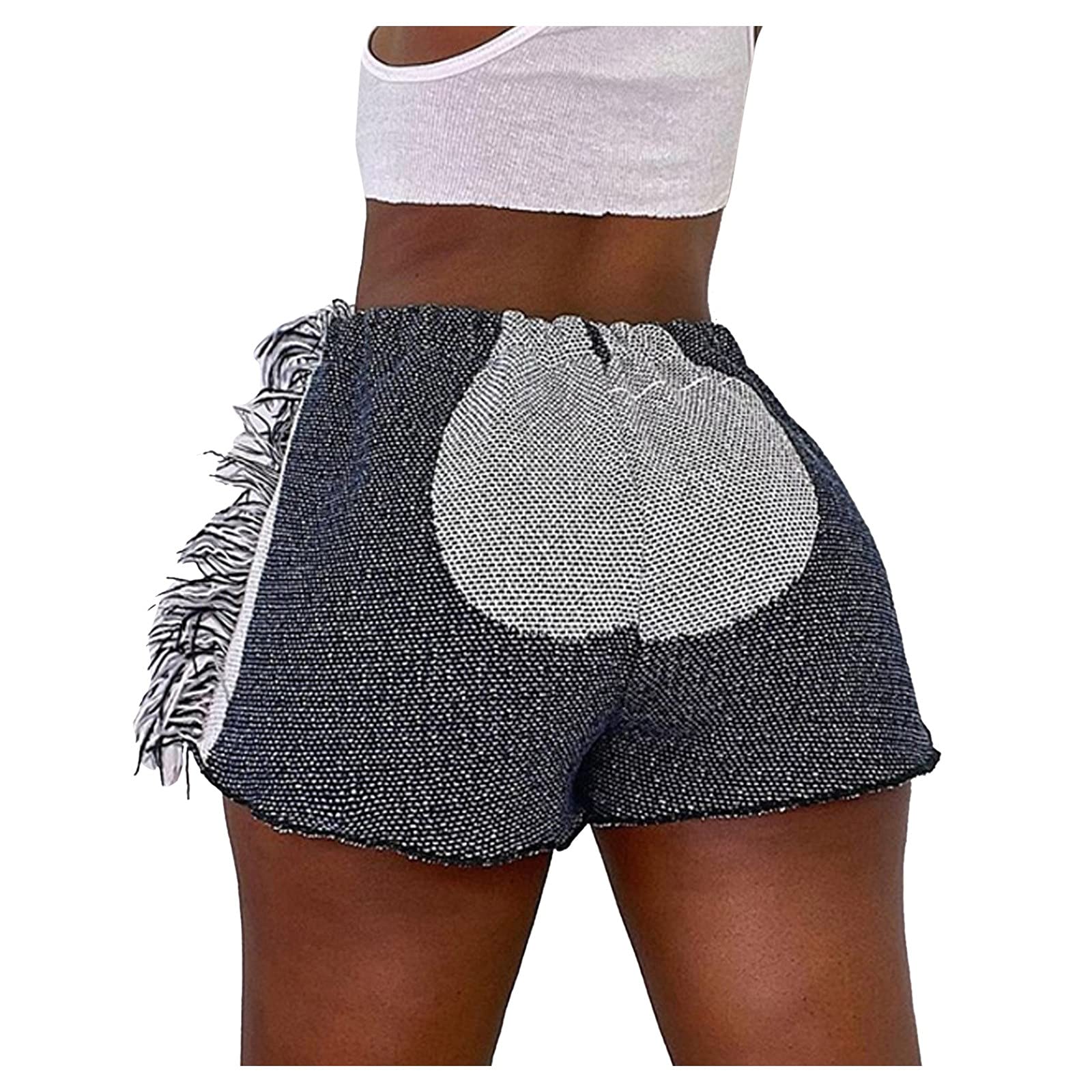 Stylish Printed Hip Women's Shorts - Slim Retro Tassel Casual Pants for Women | Pack of Fashion Shorts | Perfect for Summer, Beach, and Casual Outings