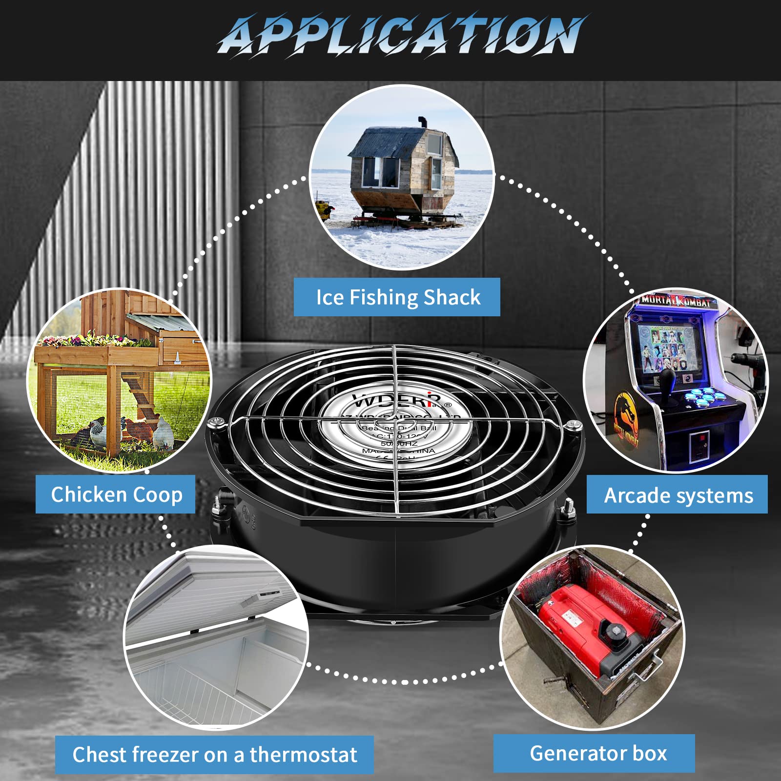 172mm High Speed Axial Muffin Fan with Switch - 110V/120V Cooling Fan for DIY Ventilation, Exhaust & Cooling Projects - Perfect for Chicken Coops, Crawl Spaces, Industrial Use, Doorways & Server Rooms