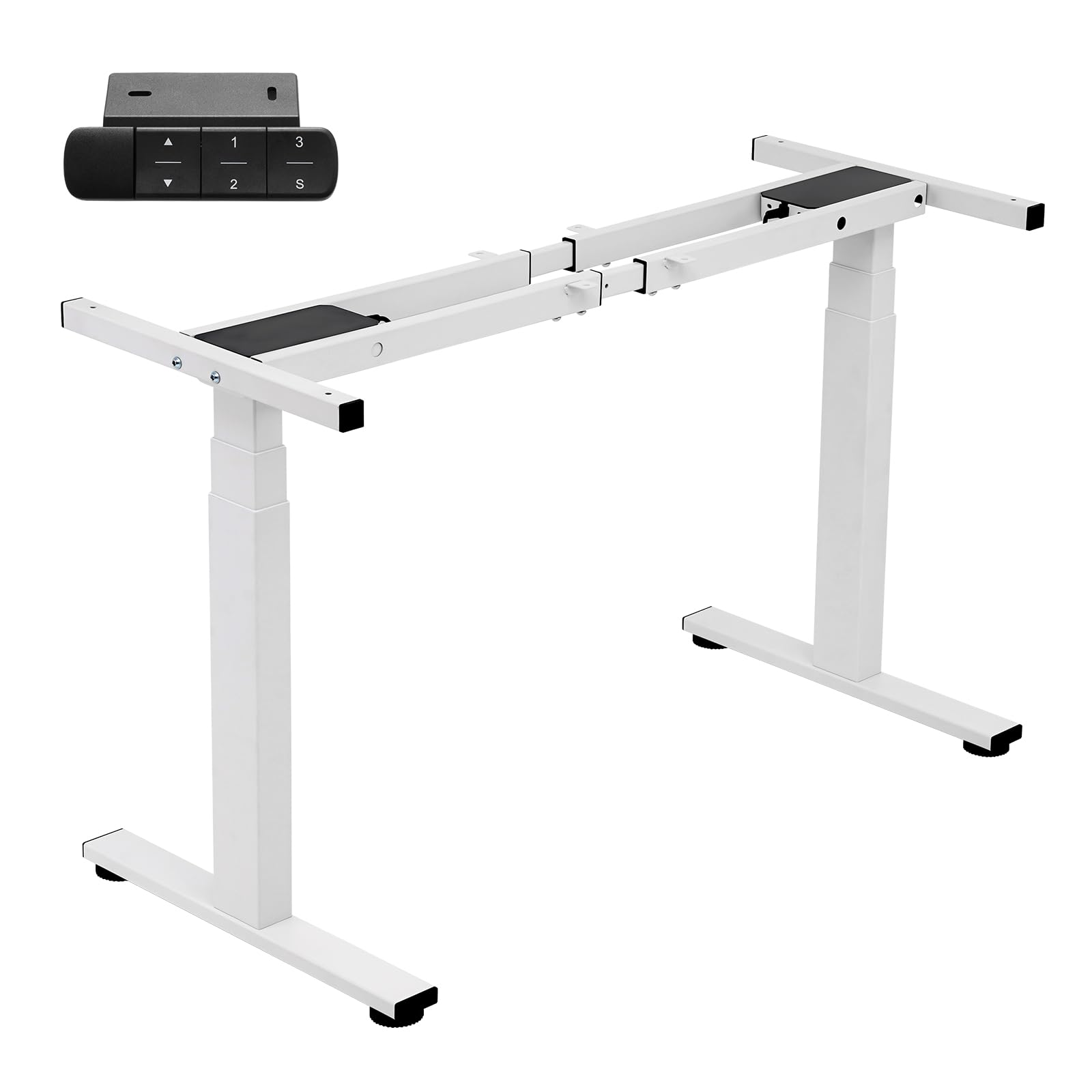 TOPSKY Dual Motor 3-Stage Electric Adjustable Standing Desk Frame - Heavy Duty 300lb Load Capacity, White Frame Only - Perfect for Home Office & Workspace Ergonomics