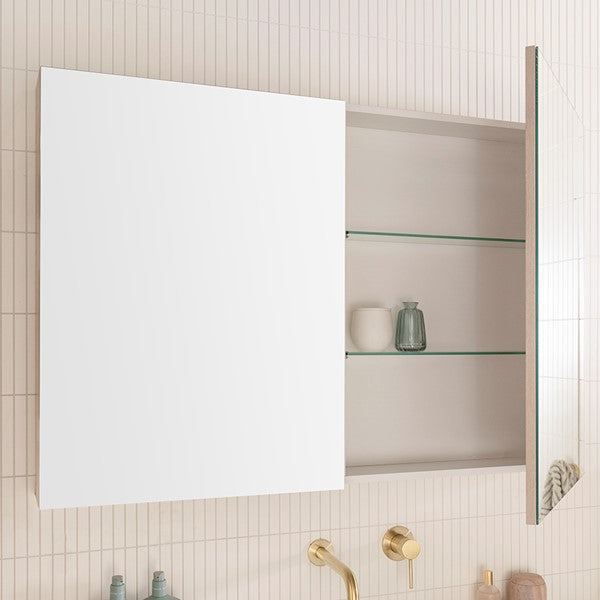ADP Glacier Lite Shaving Cabinet - Waterproof Bathroom Mirror Medicine Cabinet with LED Lights & Touch Sensor, Perfect for Shaving, Makeup & Bathroom Organization (White)