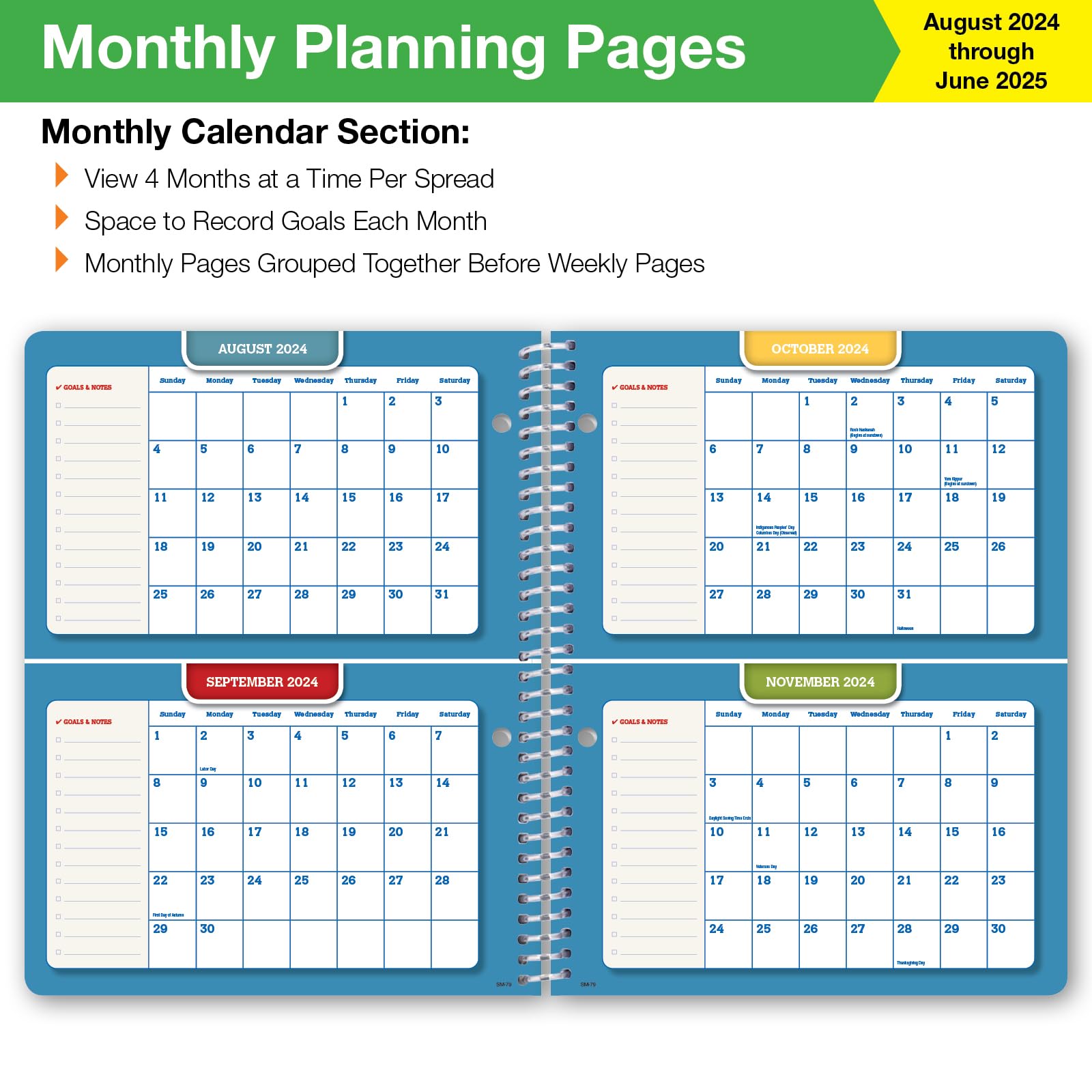 2024-2025 Academic Planner for Middle & High School Students - Dated School Organizer with Ruler, Bookmark & Stickers (7
