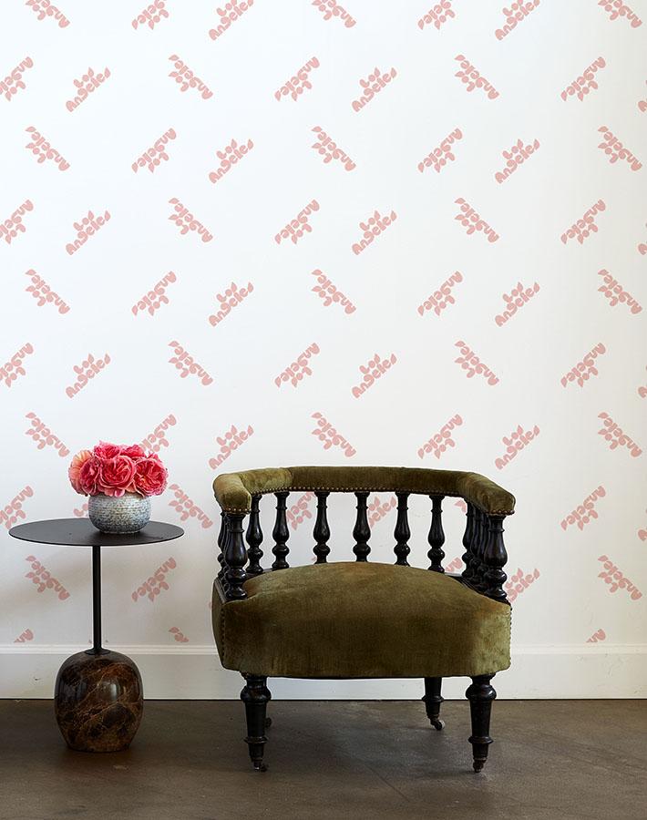 Clare V. Los Angeles Wallpaper - Pink & White Floral Design for Home Decor & Living Room Accent Wall