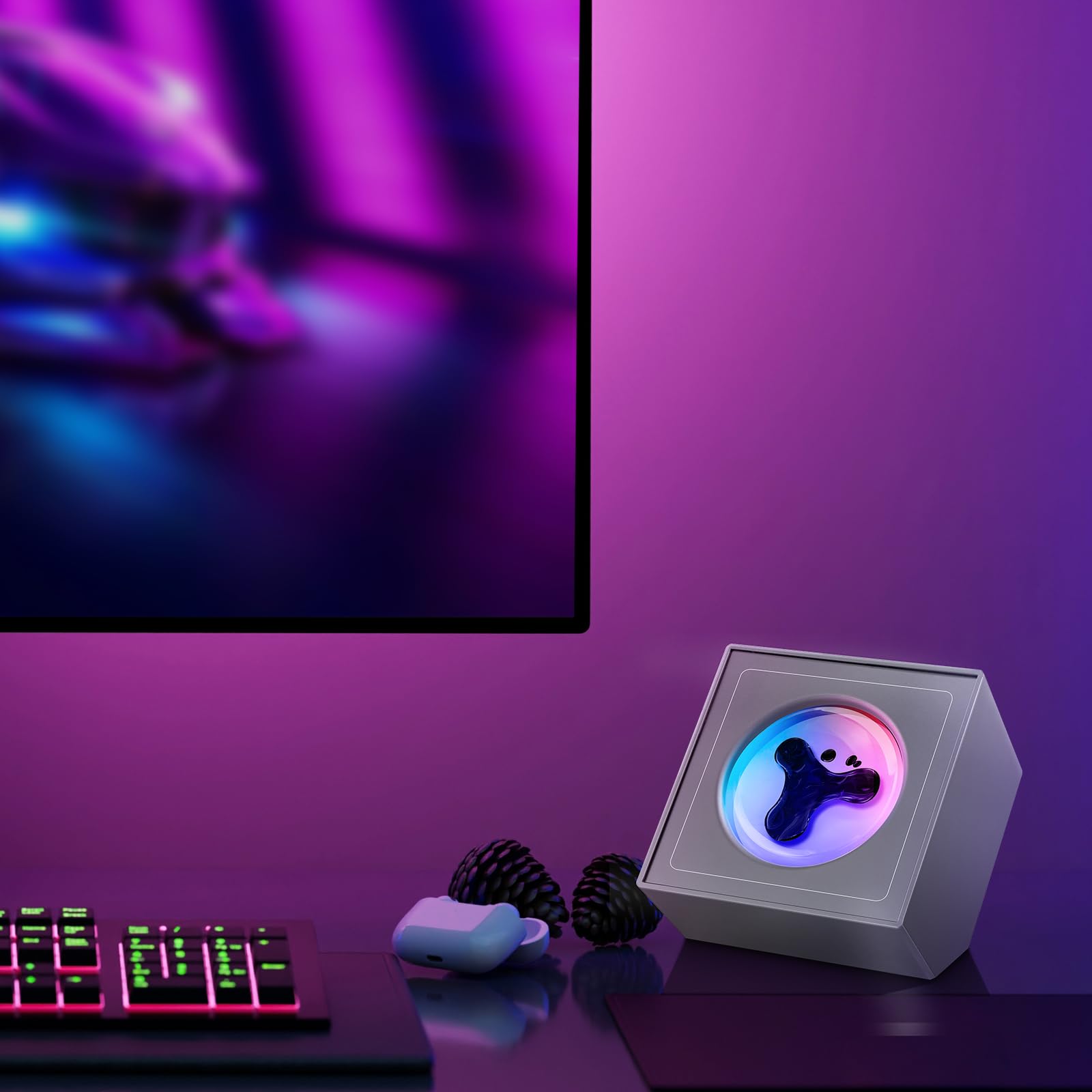 Ferrofluid Music Visualizer - Dancing Sound Sensitive Ferrofluid Speaker Display with RGB Lights | Science Desk Toy for Office, Bedroom & Study | Perfect for Music Lovers, Tech Enthusiasts & Science Gifts | Use for Home Decor, Party Entertainment & STEM Education