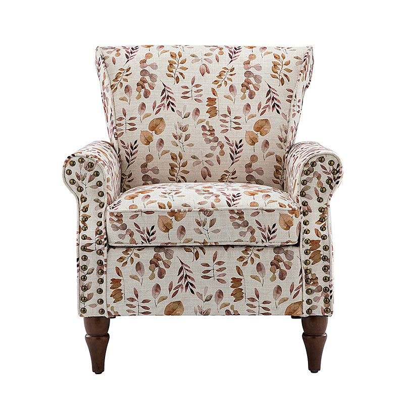 Artemisa Modern Floral Pattern Upholstered Armchair - Comfortable Living Room Accent Chair for Home Office & Lounge Decor